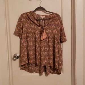 Peach and black blouse NWT